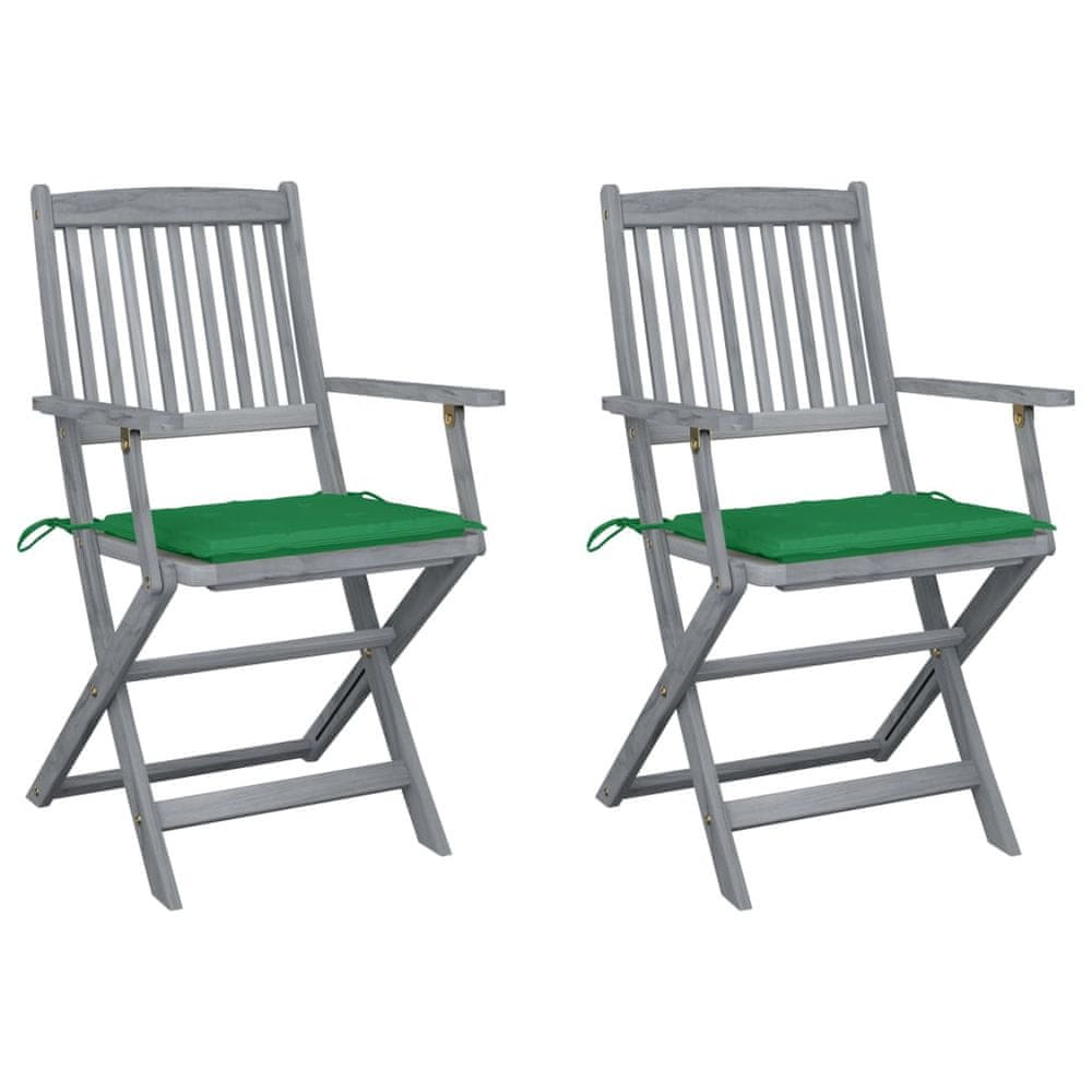 Petromila vidaXL Skladacie záhradné stoličky s podložkami 2 ks akáciový masív